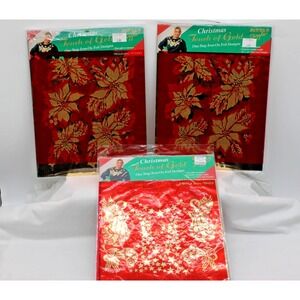 VTG Christmas Foil Iron On Angels Poinsettias 1993 Lot of 3 Touch of Gold NOS
